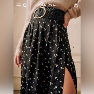 NWOT Sezane Alicia Skirt Sz 42 Two-Toned Jacquard